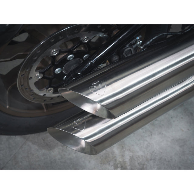 Impianto di scarico completo 2 in 2 stile fucile a pompa per Harley-Davidson Softail