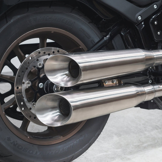Impianto di scarico completo 2 in 2 stile fucile a pompa per Harley-Davidson Softail