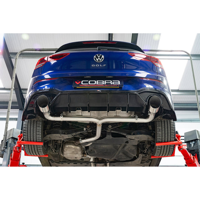 Silenziatore di scarico "Axleback" Race GTI Style doppia uscita per VW Golf R-Line (Mk8) 1.5 TSI (20>)