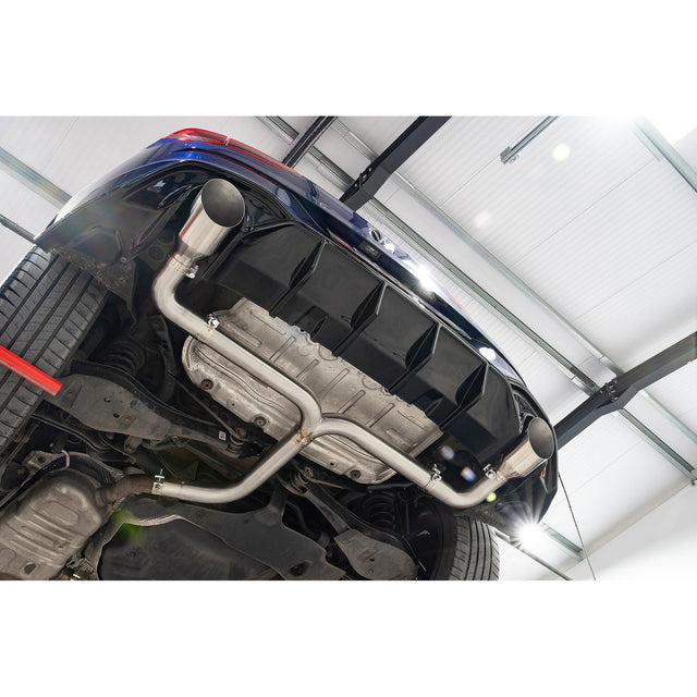 Silenziatore di scarico "Axleback" Race GTI Style doppia uscita per VW Golf R-Line (Mk8) 1.5 TSI (20>)