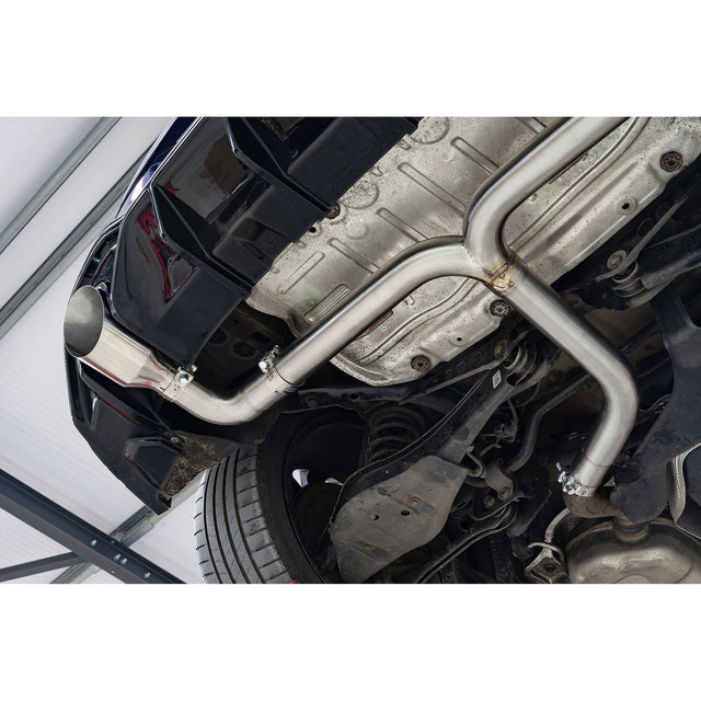 Silenziatore di scarico "Axleback" Race GTI Style doppia uscita per VW Golf R-Line (Mk8) 1.5 TSI (20>)