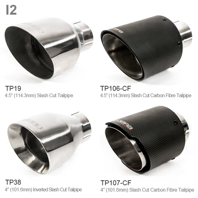 Sistema di scarico sportivo "Catback" con risonatore per Jaguar F-Type V6 (14-20).